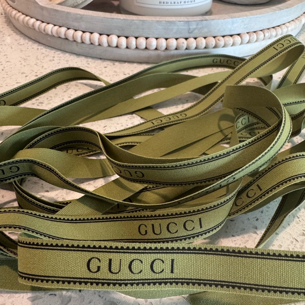 Gucci Green Ribbon with Logo
